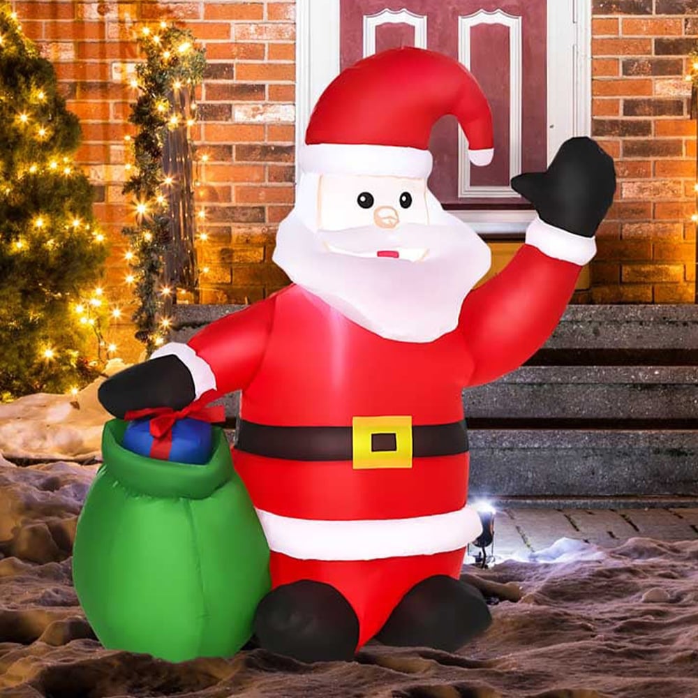 Everglow LED Inflatable Christmas Santa Claus with Gifts Decoration 3.9ft Image 1