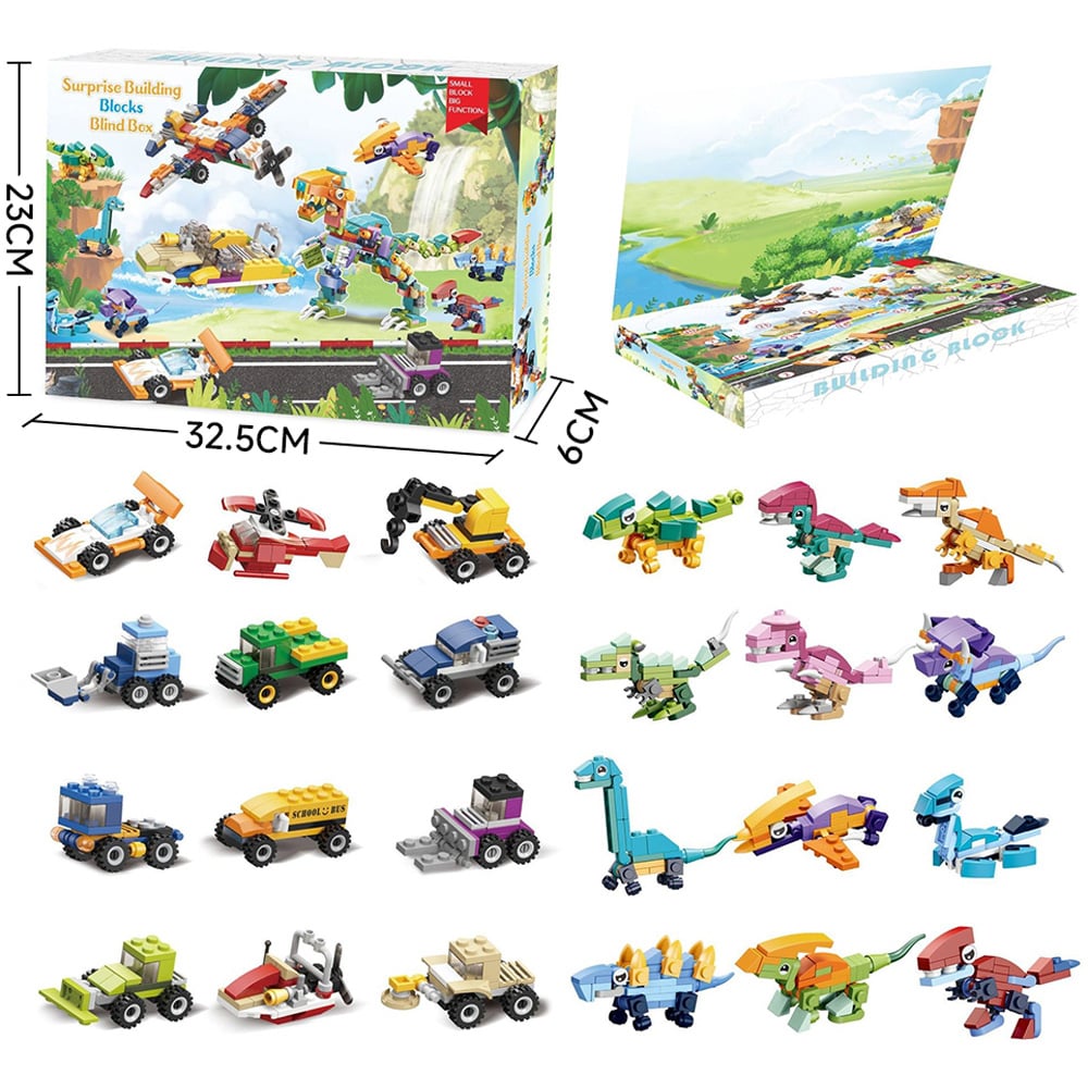 H&O Direct Kids Car Dinosaur Building Block Christmas Advent Calendar 2025 Image 7