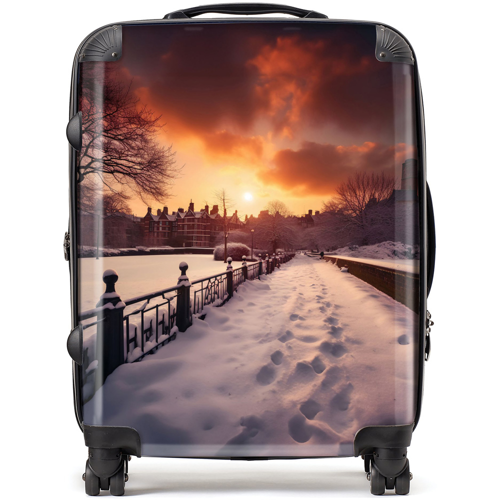 Warren Reed Designer Large a Snowy Walk in London Suitcase Image 1