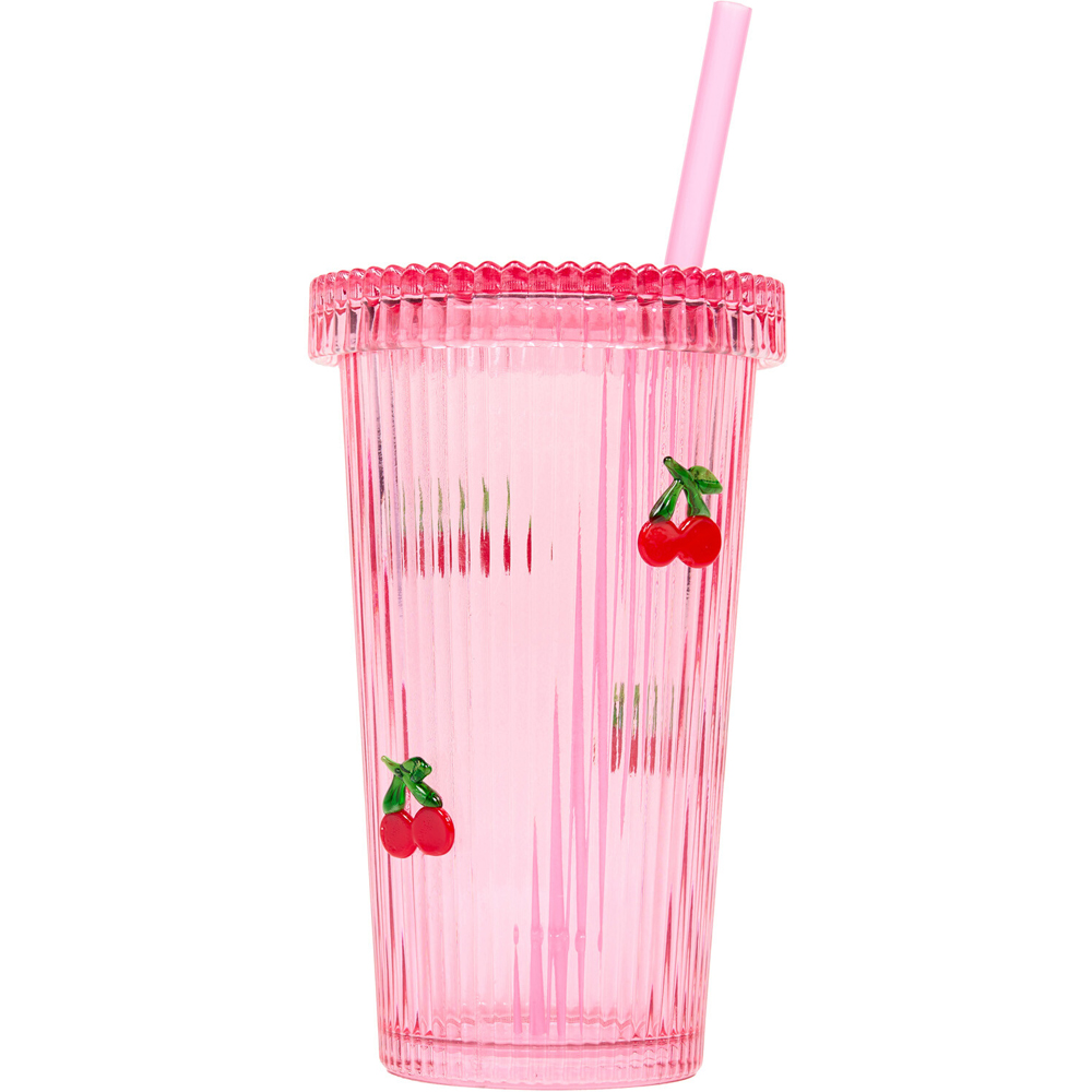 Glass Drinking Jar With Fruit Decal Image 5