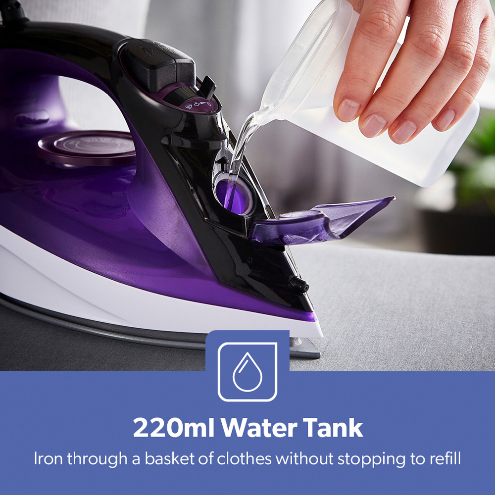 Geepas GSI7703UK-PU Purple Steam Iron 2400W Image 8