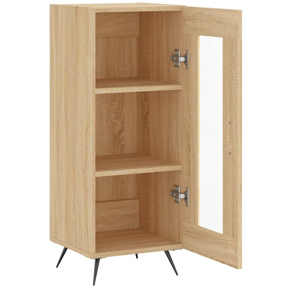 vidaXL Single Glass Door Sonoma Oak Sideboard Image 6