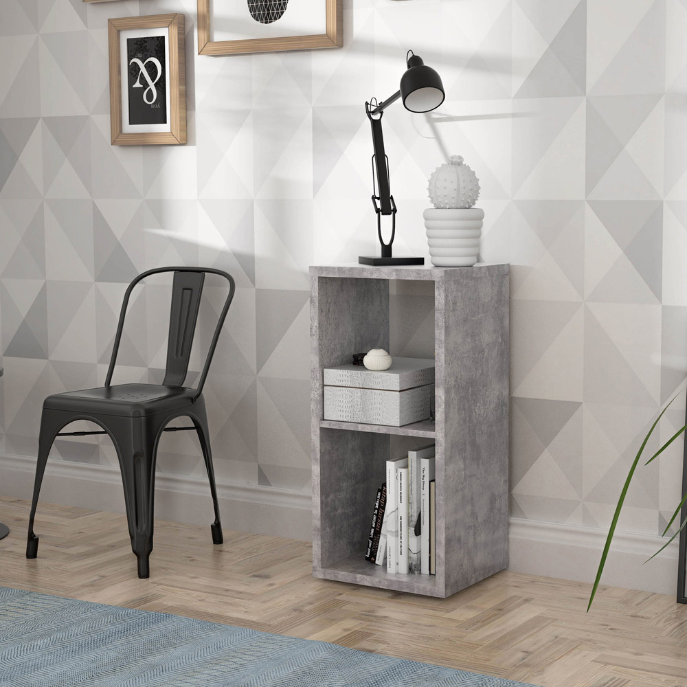 Florence Mauro 2 Shelf Concrete Grey Bookshelf Image 6