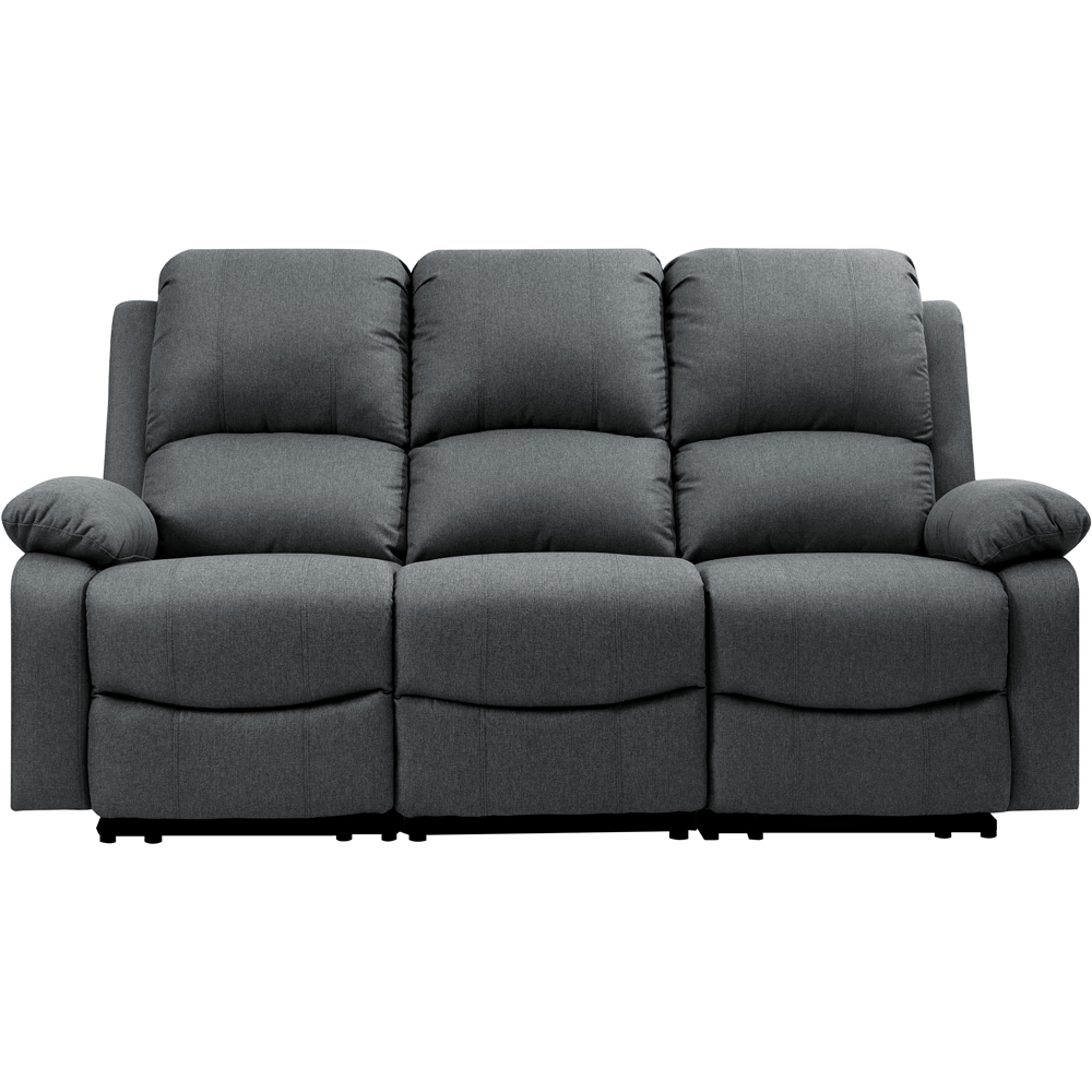 Comfy Living 3 Seater Dark Grey Linen Electric Recliner Sofa Image 2