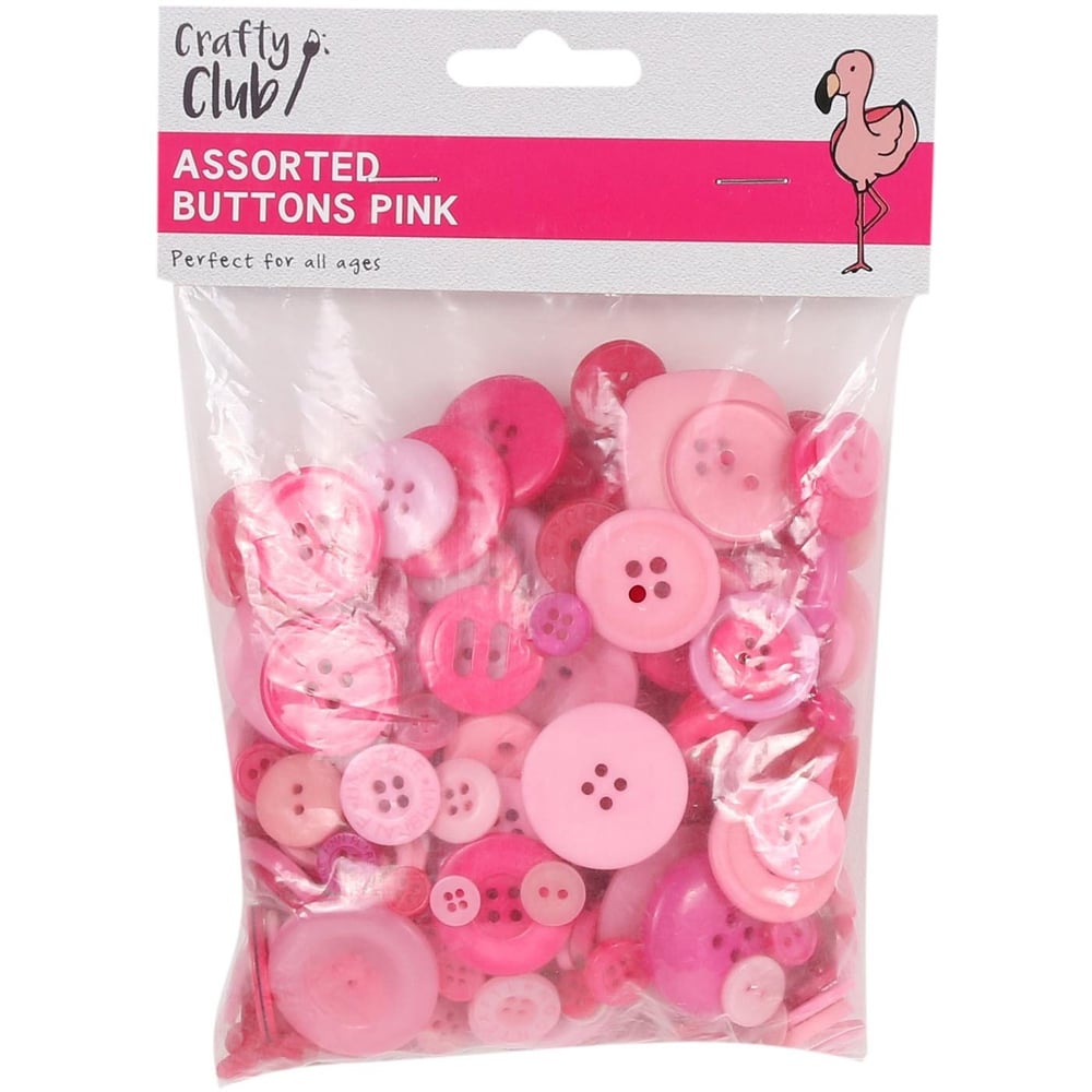 Crafty Club Assorted Buttons - Pink Image