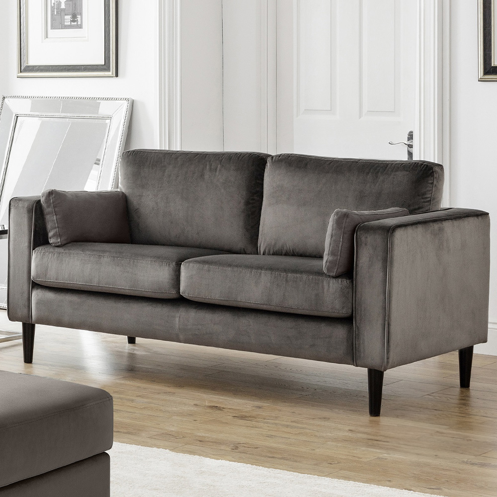 Julian Bowen Hayward 2 Seater Grey Velvet Sofa  Image 1