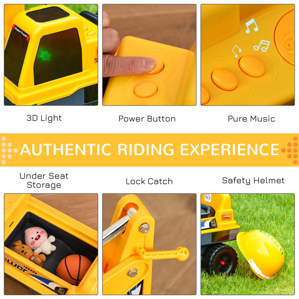 Tommy Toys Toddler Ride On Excavator Digger Yellow Image 6