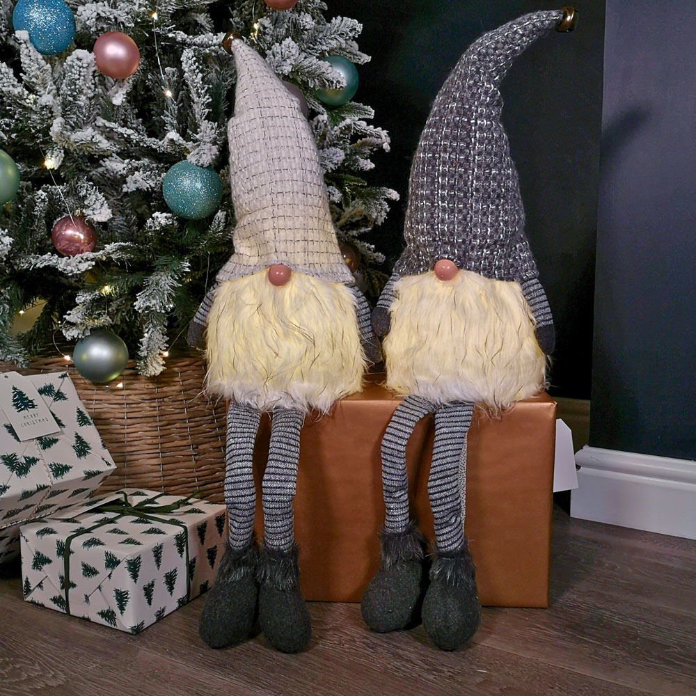 Samuel Alexander Light Grey Dangly Legs Gonk Christmas Decoration 79cm Image 6