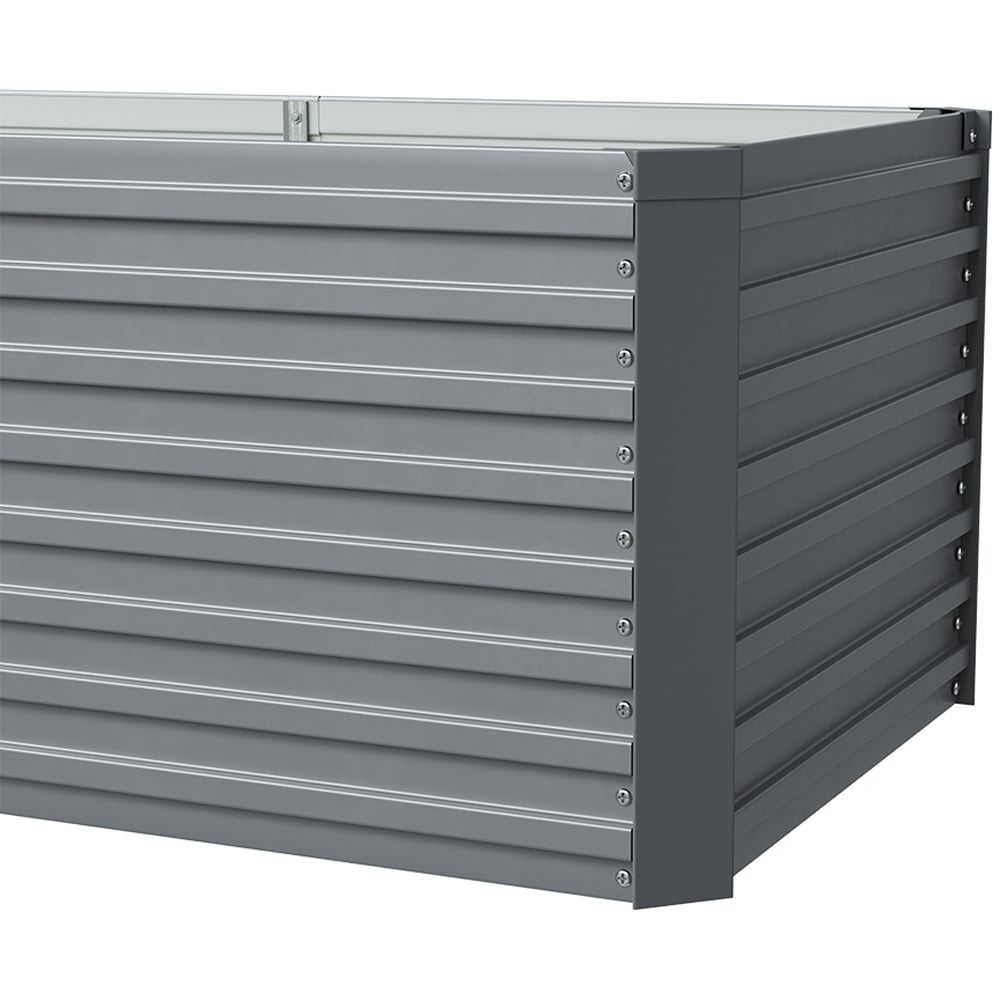 Living and Home Grey Large Rectangular Galvanised Steel Raised Garden Bed 160 x 80cm Image 5