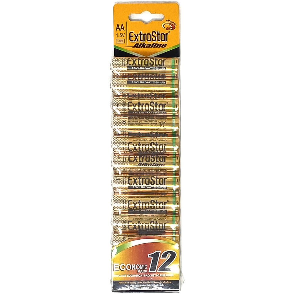 ExtraStar AA 1.5V 12 Pack Alkaline Batteries Image 1
