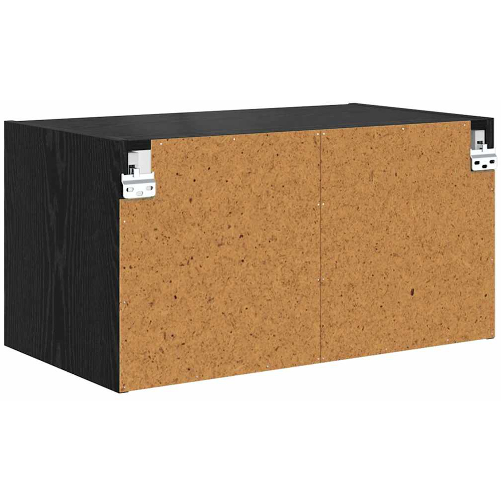 vidaXL 2 Glass Door Black Oak Wall Cabinet Set of 2 Image 5