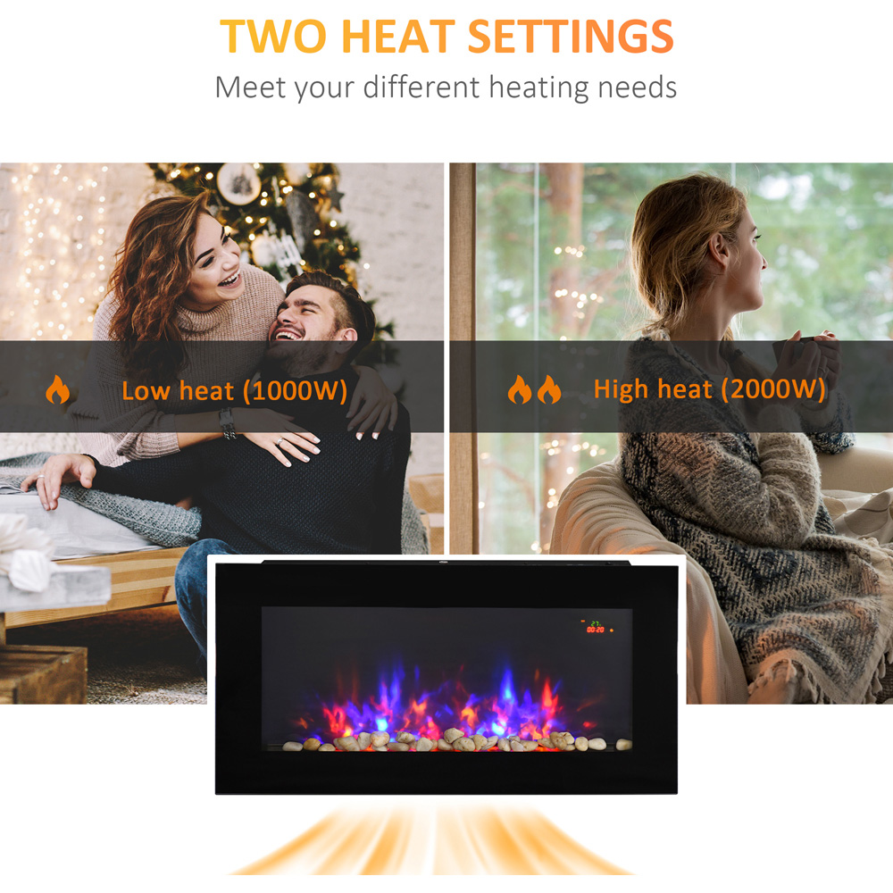HOMCOM LED Electric Automatic Fireplace with Remote 2000W Image 5