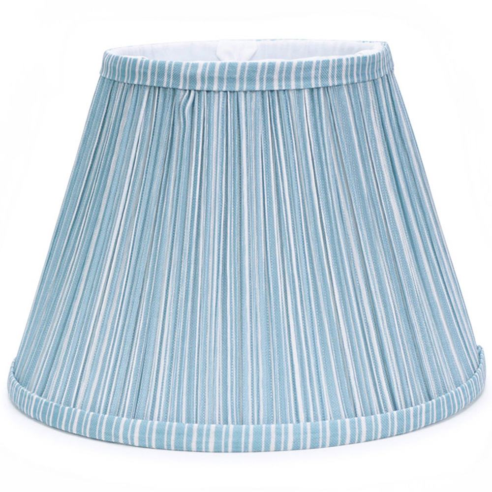 ValueLights Laurenne Blue Pinstripe Pleated Lamp Shade Small Image 1