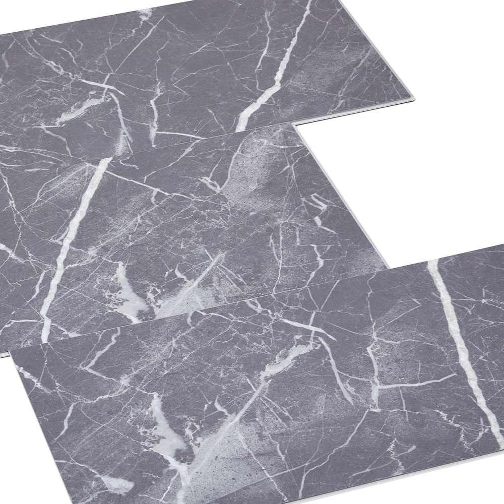 Living and Home Grey Marble Grey Rectangle PVC Flooring 16 Pack Image 5