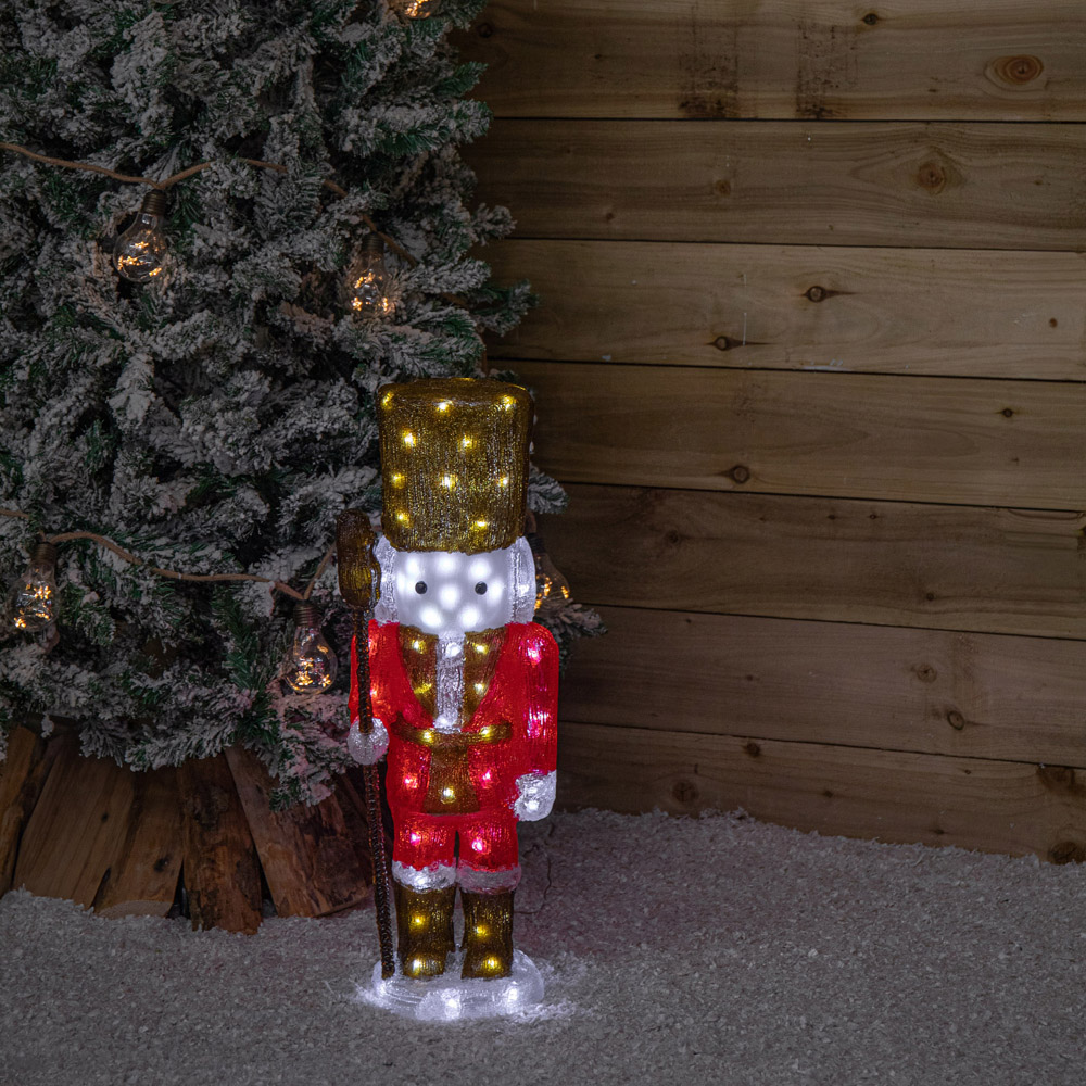 Samuel Alexander White LED Light Up Acrylic Nutcracker Christmas Decoration 65cm Image 7