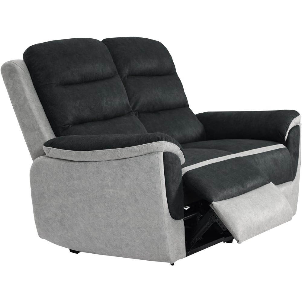 Comfy Living 2 Seater Two Tone Contrast Fabric Recliner Sofa Image 3
