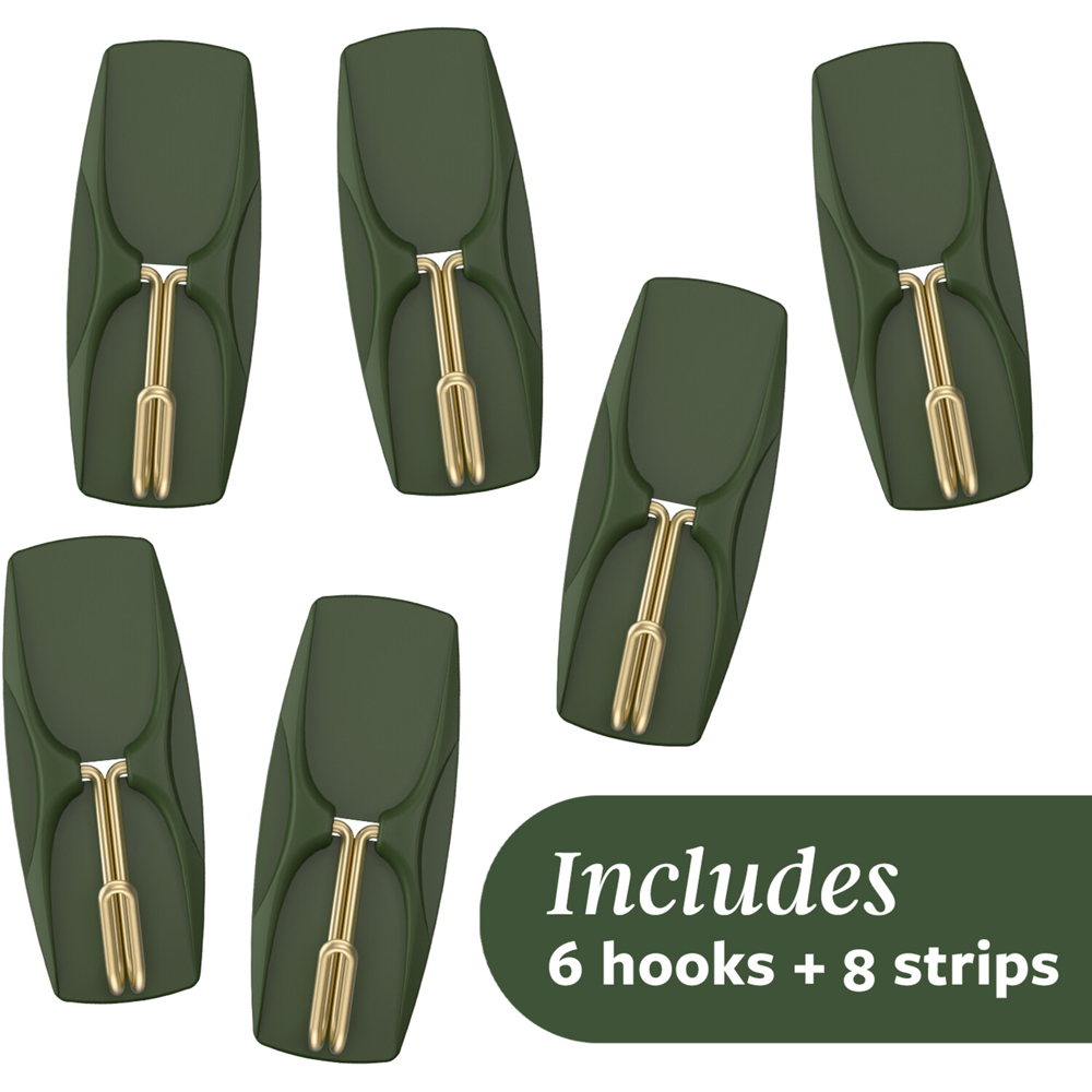 Pack of 6 Command Medium Wire Hooks Rosemary Image 3