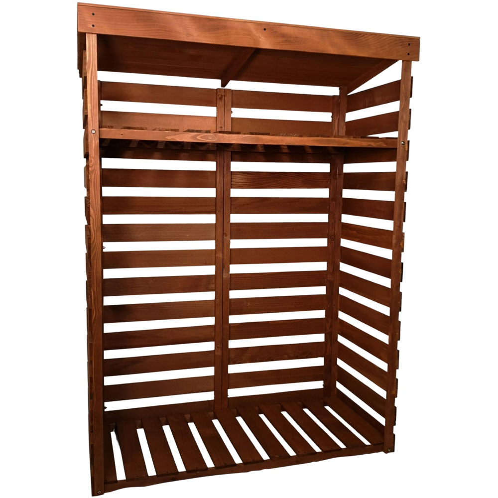 Samuel Alexander 156 x 117cm Large Wooden Garden Patio Log Store Shed with Shelf Image 1