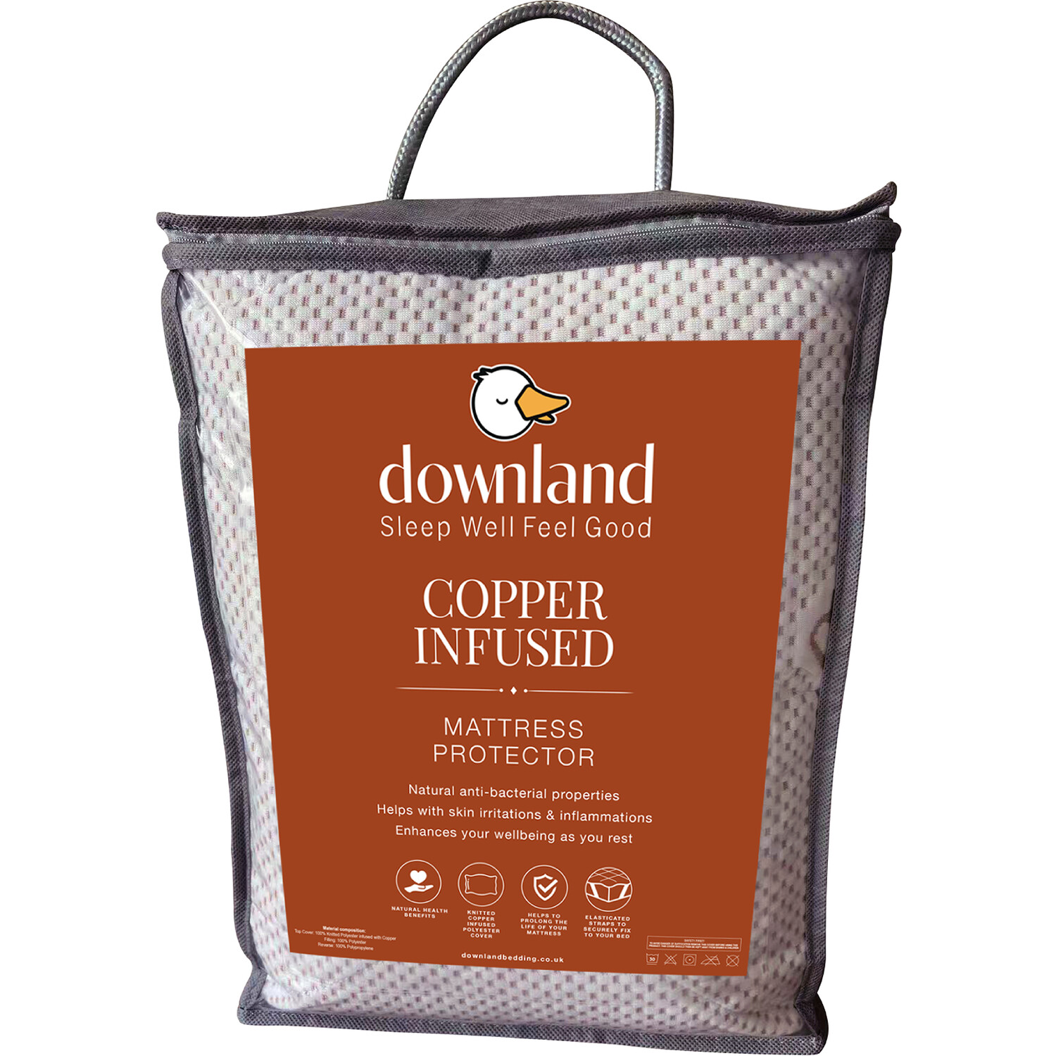 Downland Copper Infused Mattress Protector White King Image