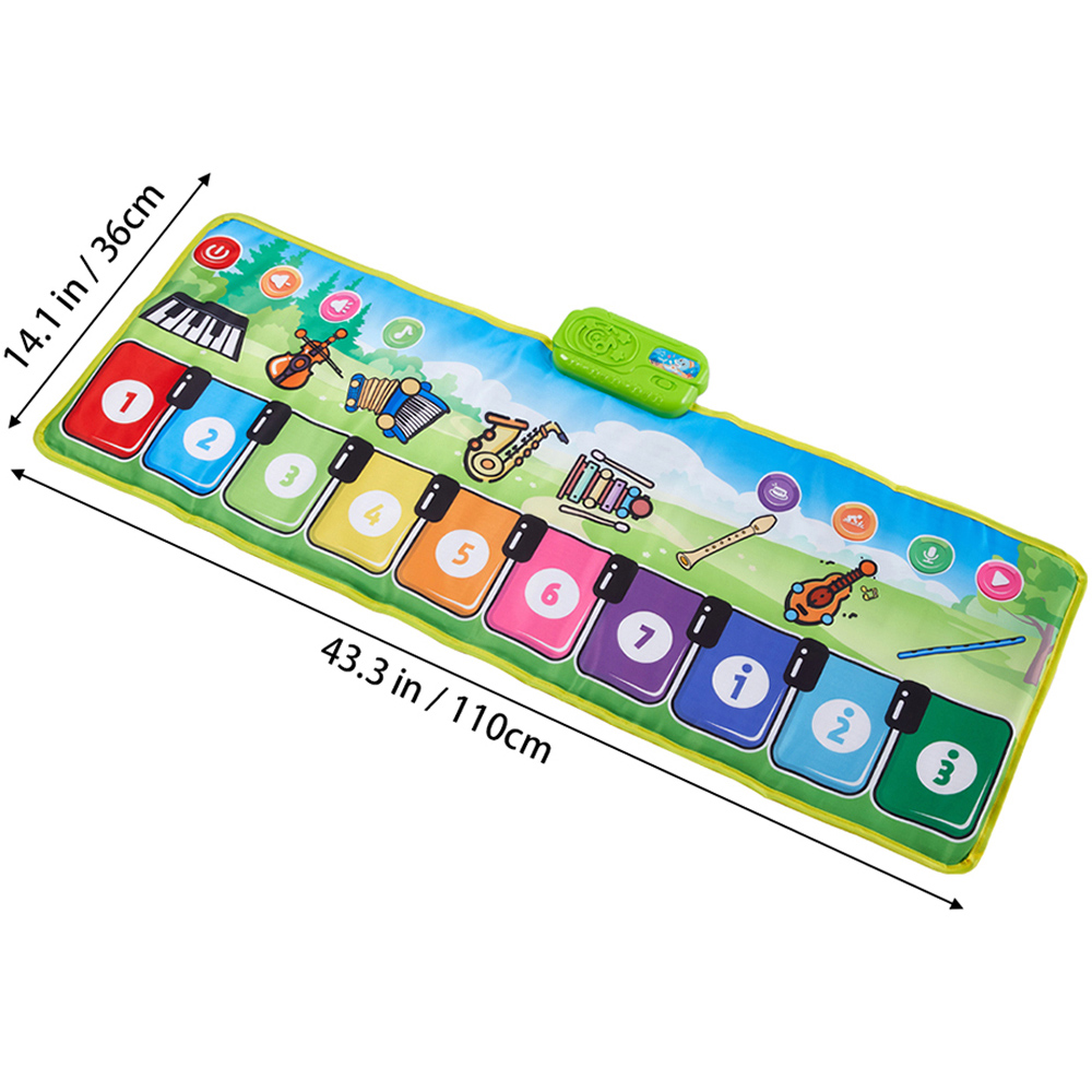 H&O Direct Kids Non-Slip Musical Piano Mat with Record Function Image 6