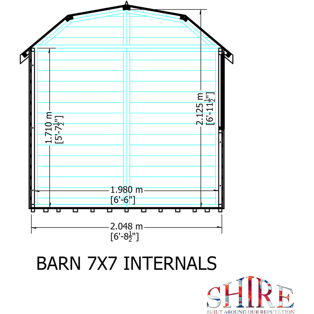 Shire Barn 7 x 7ft Double Door Wooden Shiplap Shed Image 8