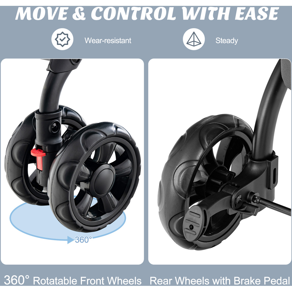 Costway Grey Foldable Double Pet Stroller Image 7