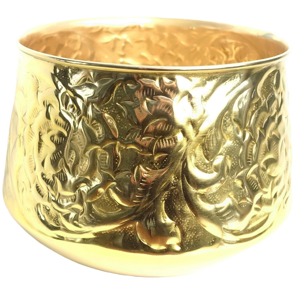 Leaf Gold Swirl Metal Planter 18cm Image 2