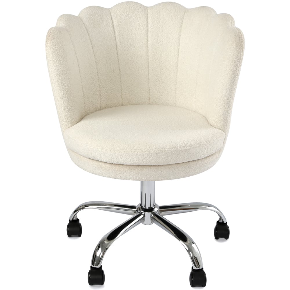 Flora White Petal Back Swivel Office Chair Image 5