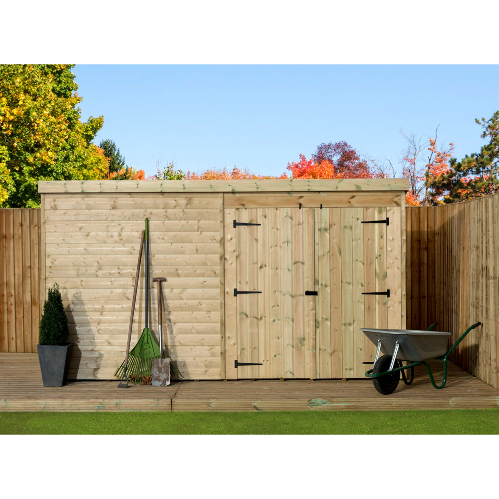 Empire Sheds 4000 12 x 3ft Double Door Tongue and Groove Pent Garden Shed Image 4