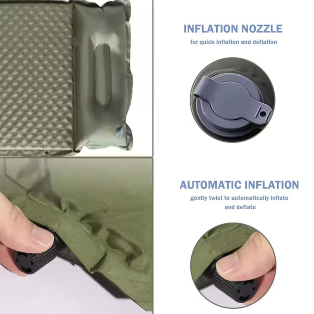 Alivio Single Olive Green Waterproof Inflatable Camping Sleeping Pad Image 9