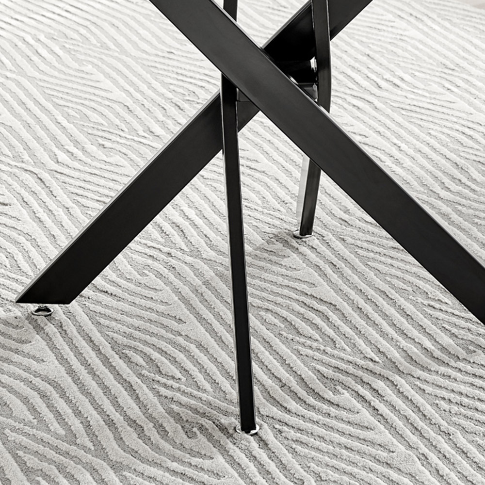 Furniturebox Arona 4 Seater Round Dining Table White Marble and Black Image 5