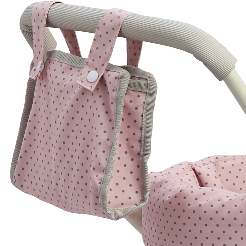 Teamson Kids Olivia's Little World Pink and Grey Polka Dots Princess Baby Doll Stroller Image 4