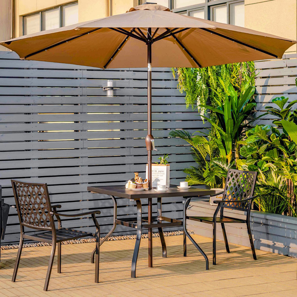 Costway Set of 2 Black Stackable Patio Dining Chair Image 4
