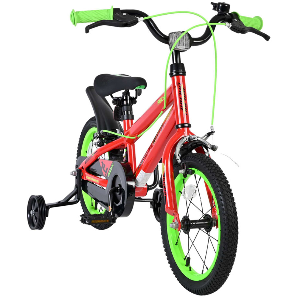 Volare Rocky Kids 14 inch Red Bike with Stabilisers Image 2