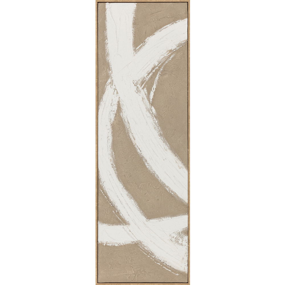 Set of 2 Hand Painted Canvases Taupe Image 4