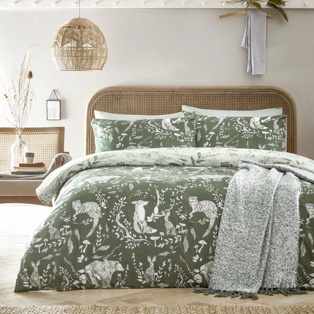 furn. Buckthorn Double Evergreen Duvet Set Image 4