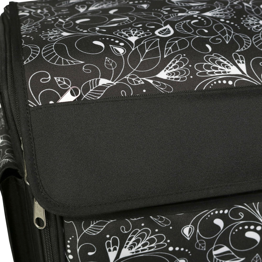 Everything Mary EVM8800-19 Black White Leaf Swirls Sewing Machine Trolley Bag 41.9 x 22.8 x 34.3cm Image 8