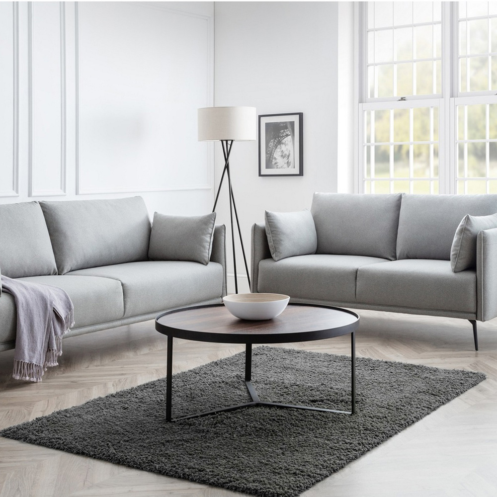Julian Bowen Rohe 3 Seater Platinum Wool Sofa Image 6