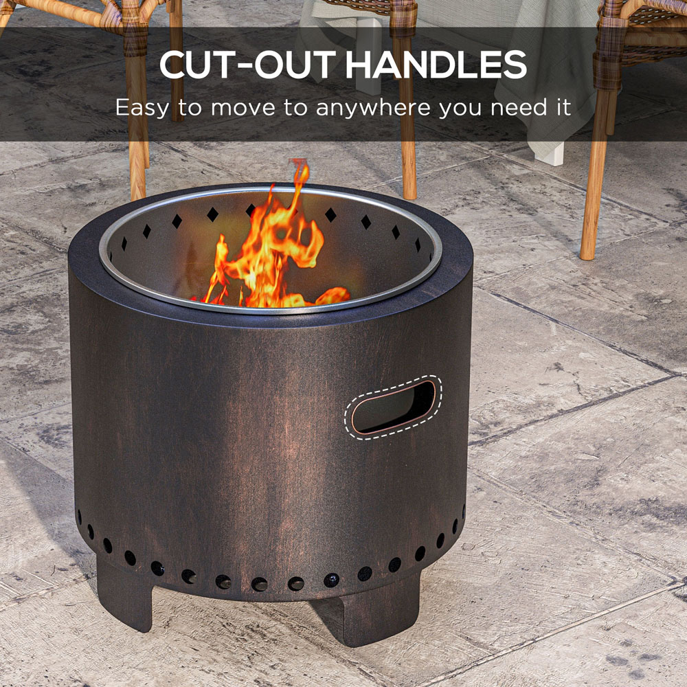 Outsunny Black Metal Wood Burning Smokeless Fire Pit Image 6