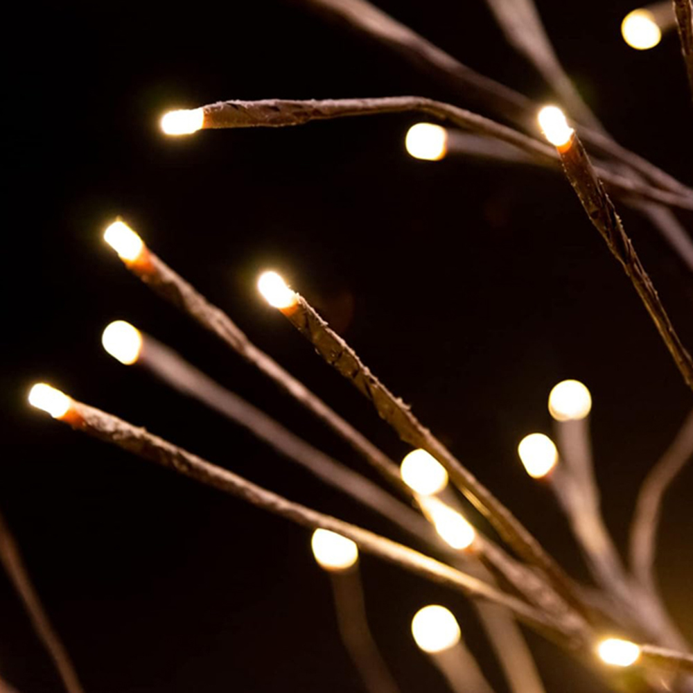 Shatchi Warm White LED Pre Lit Brown Snow Twig Artificial Christmas Tree 5ft Image 5