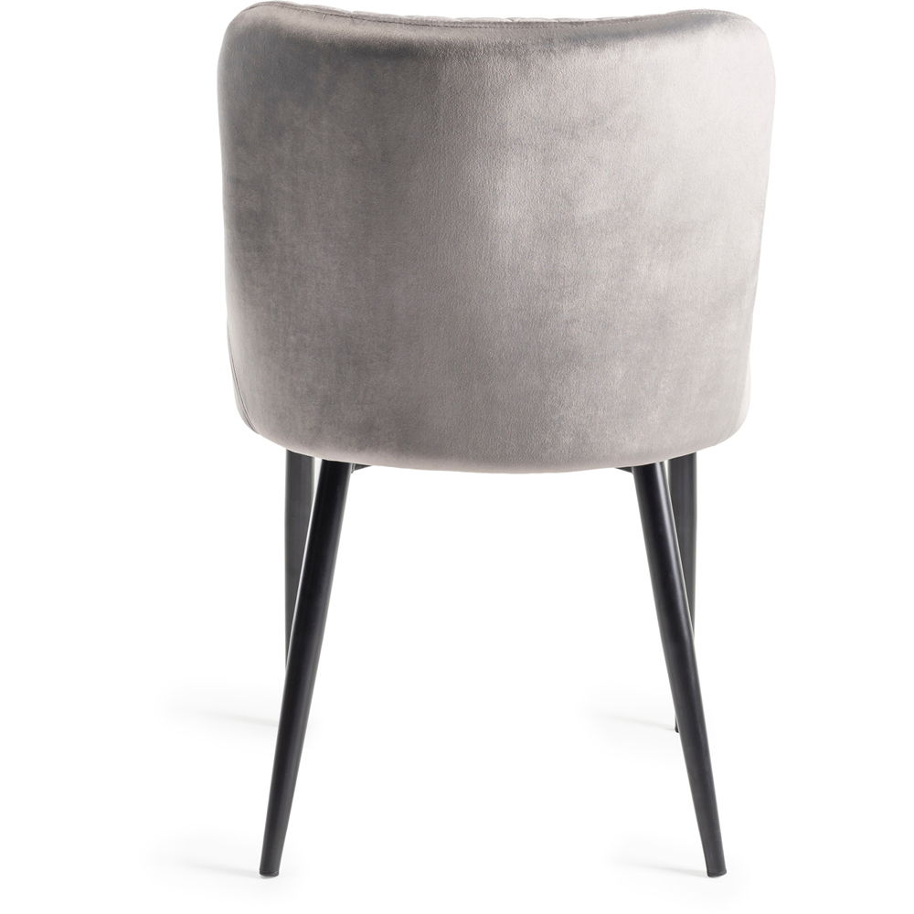 Bentley Designs Cezanne Set of 2 Grey Velvet Dining Chair Image 5