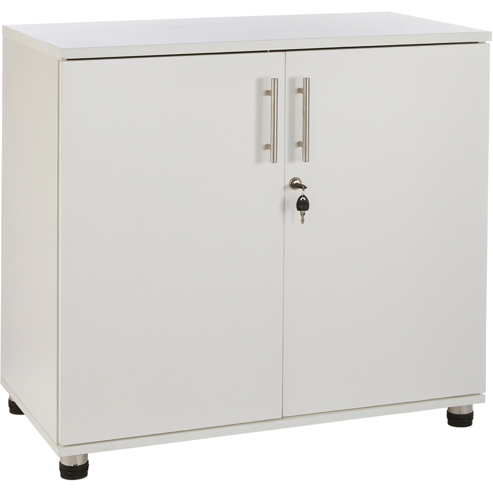 MMT Furniture Designs 2 Door White Lockable Filing Cabinet Image 2