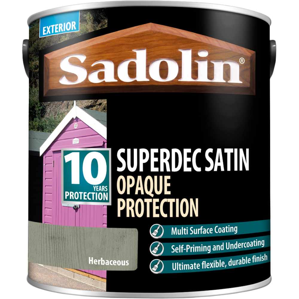 Sadolin Superdec 10 Year Herbaceous Satin Finish Exterior Woodstain 2.5L Image 2
