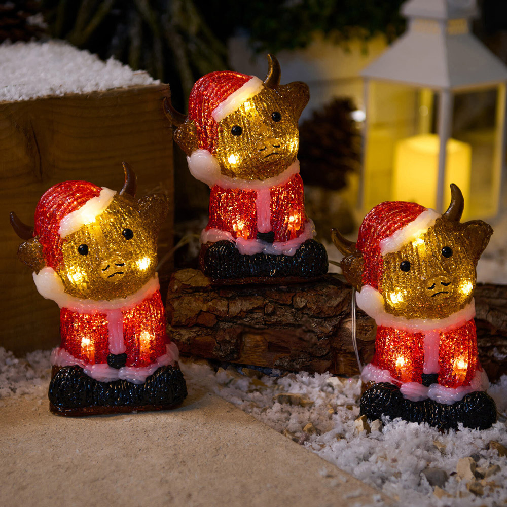3 Piece Acrylic Highland Cow Set Image 1