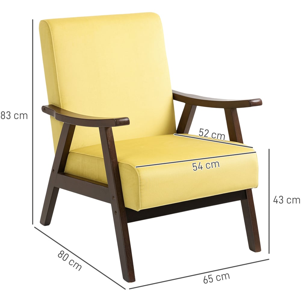 Portland Champagne Velvet Solid Wood Frame Armchair Image 9