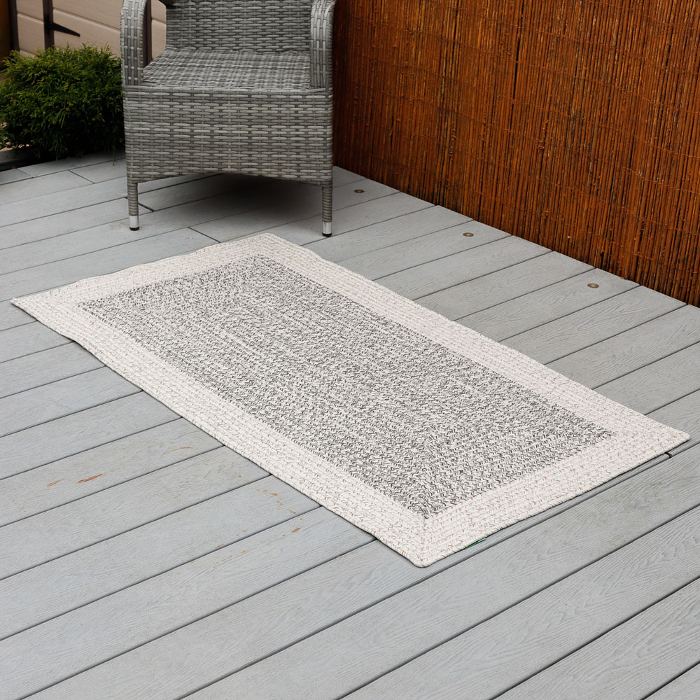 Streetwize Jute Effect Light Grey Outdoor Rug 80 x 150cm Image 2