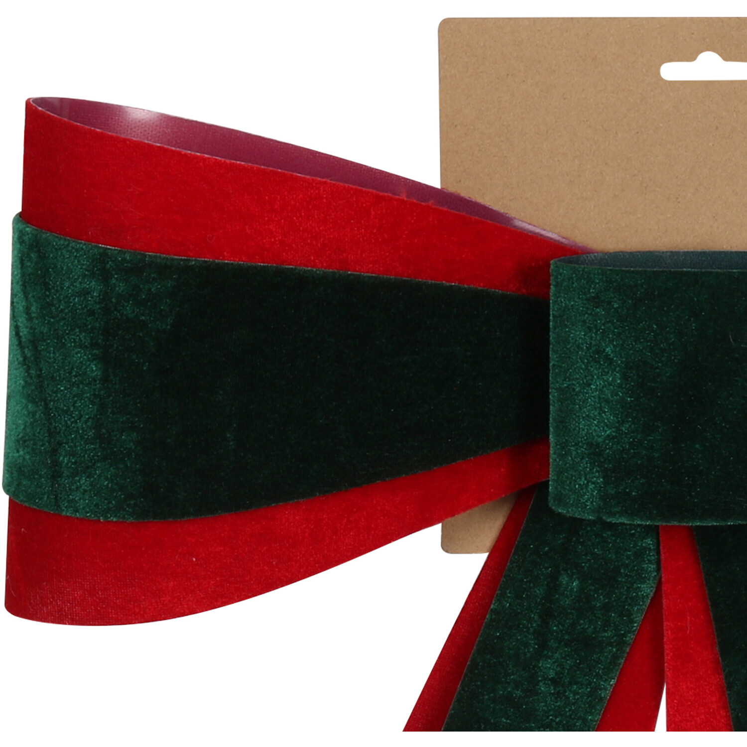 Red and Green Velvet Bow Image 2