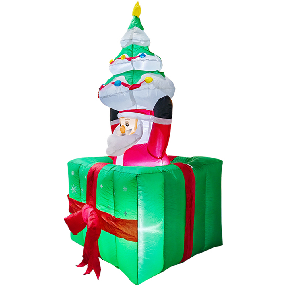 Living and Home Inflatable Liftable Santa Claus with Gift Box LED Christmas Decoration 5.9ft Image 3