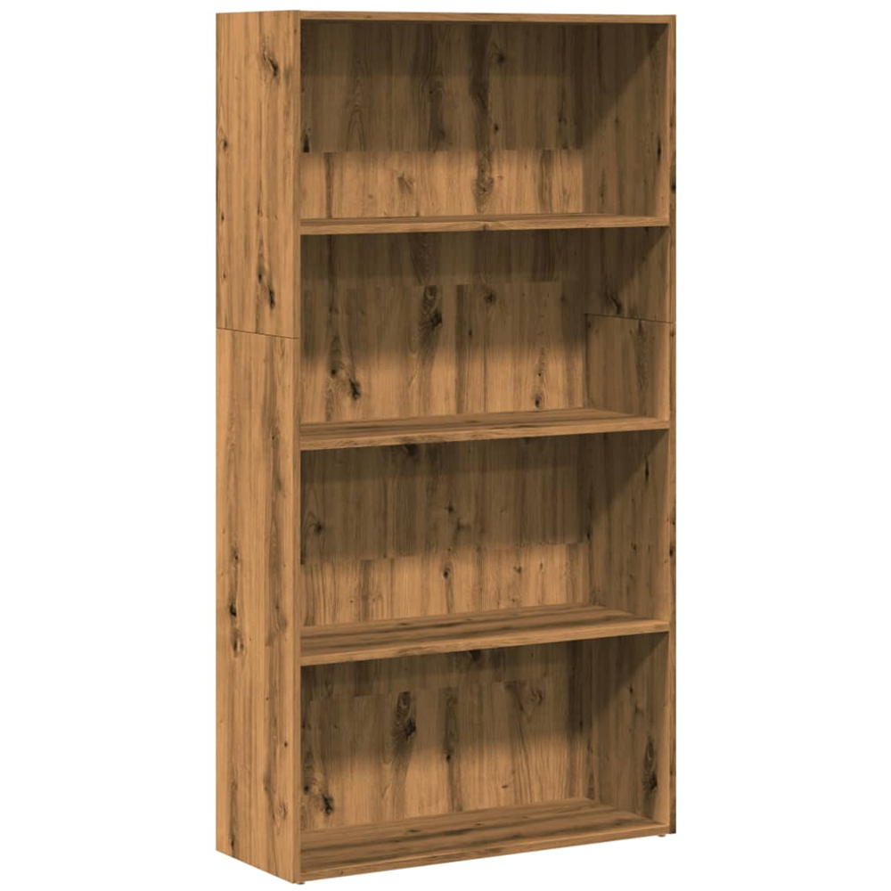 vidaXL 4 Shelf Artisian Oak Bookcase Image 2