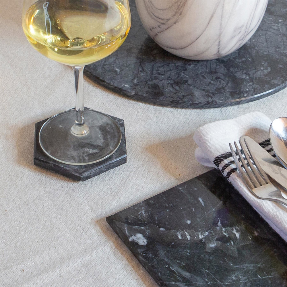 Argon Tableware Black Round Marble Placemat 30cm 6 Pack Image 3